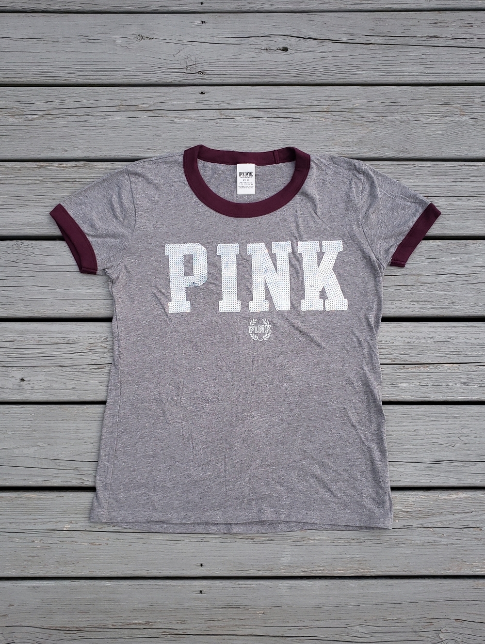 PINK Victoria's Secret Sequins T-shirt Size Medium